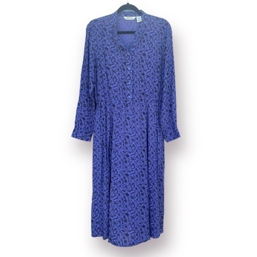 Vintage Orvis Floral Button Down Maxi Dress Size 14